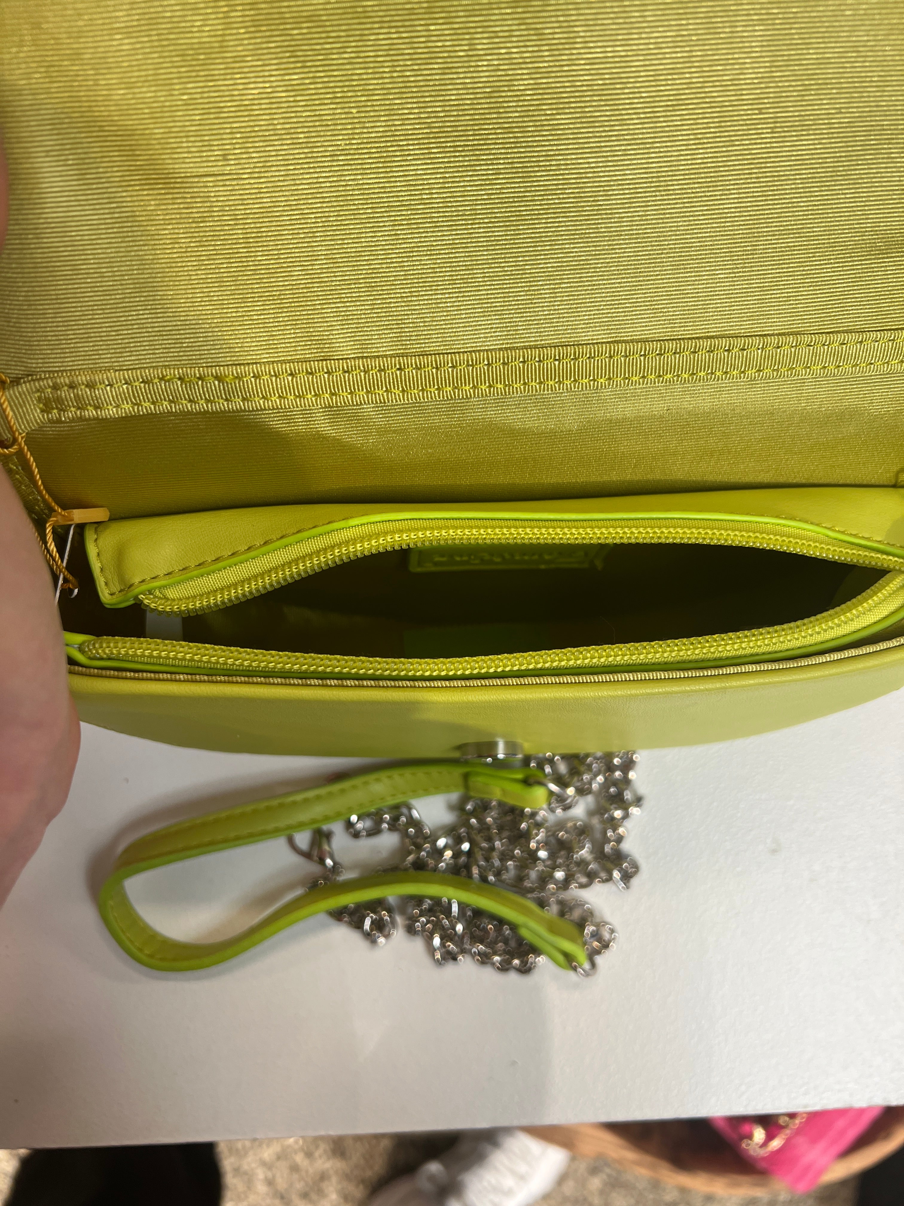 Rose - Lille håndtaske med similitensten og sølv kæde